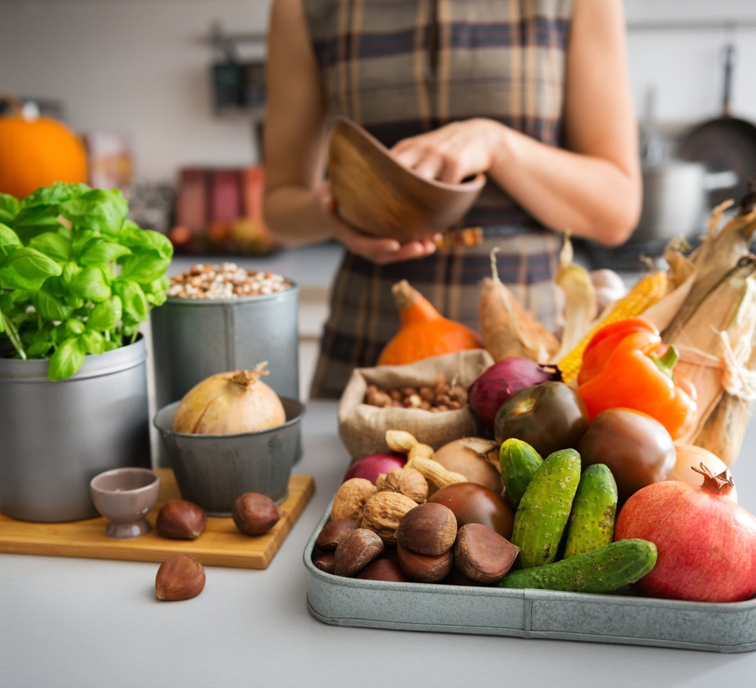 Nutritional cooking with fresh vegetables